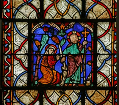 Fenster, das Noli Me Tangere darstellt von French School